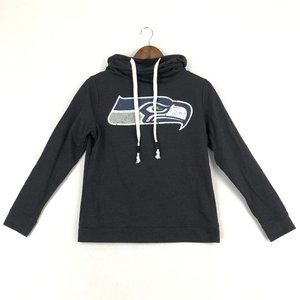 NFL Women's Size Medium Grey Seattle Seahawks Long Sleeve Logo Front Sweatshirt
